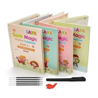 Set 4 Cuadernos Mágicos Sank Magic™| Fomenta la Educación y Creativdad de forma Divertida