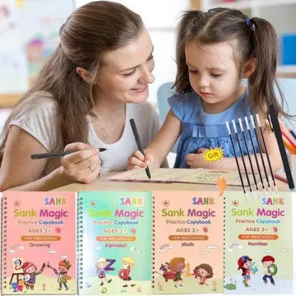 Set 4 Cuadernos Mágicos Sank Magic™| Fomenta la Educación y Creativdad de forma Divertida