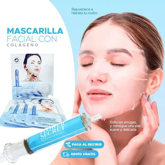 HydraCollagen Mask™ | Mascarillas Recargadas de Colágeno (Pack 5 Unidades)