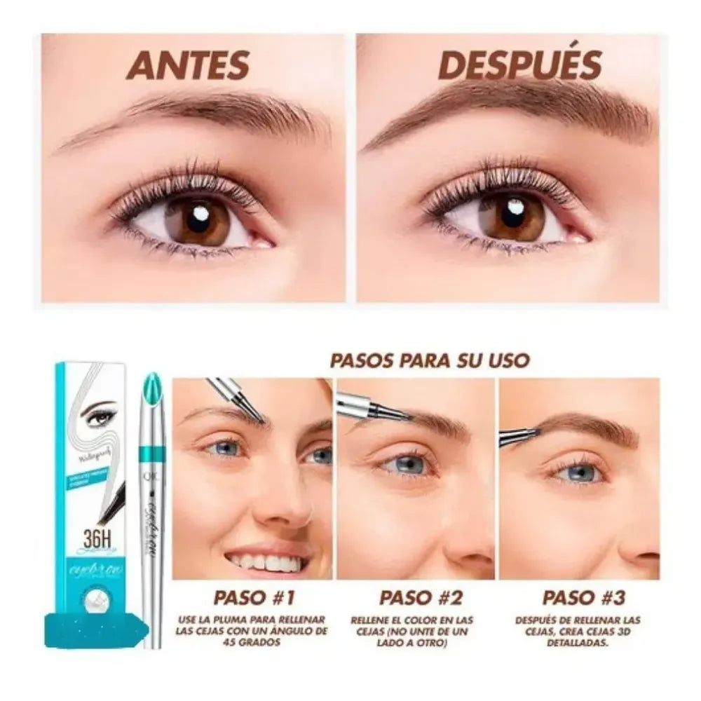 PerfectBrow™ | Lápiz Efecto Microblading 4 Puntas para Cejas Perfectas y Naturales (QIC Pro)